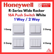 Honeywell R-Series 16A Push Switch - Wide Rocker White【1 Gang/2 Gang/3 Gang/4 Gang】【1 Way/ 2 Way】