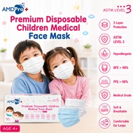 AMDPRO+ Medical Grade Children Face Mask (50's) - 3ply Premium Kids Mask, ASTM Level 3 | Pelitup Muk