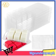 【W】30pcs Wax Melt Container Clamshell Packaging Mold Box 6 Cavity Clear Plastic Cube Tray Wax Melt C
