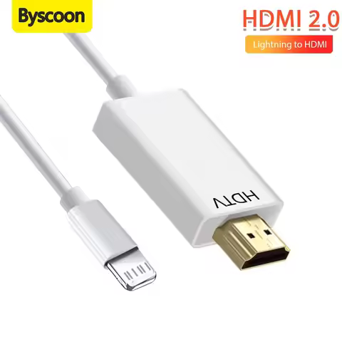Byscoon Lightning to HDMI Cable for iPhone Digital AV Adapter 1080P HD Video Sync Screen Connector f