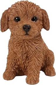 Oubia Bichon Frise Sitting Brown 5.9 x 4.1 x 6.9 inches (15 x 10.6 x 15 cm) Doll Figurine Figurine A