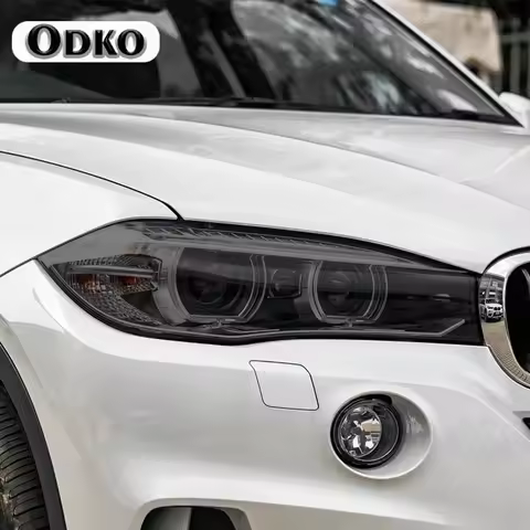 2 Pcs Car Headlight Protective Film Headlamp Transparent Black TPU Sticker For BMW X5 G05 F15 M F85 