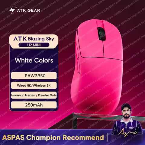 ATK U2 Mini U2 Pro Max U2 Ultra NeaLink Wireless Gaming Mouse PAW3950 PAW3395 8K 2.4G Wired Ergonomi