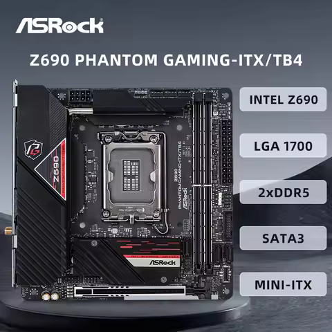 ASRock Z690 PHANTOM GAMING-ITX/TB4 Motherboard Supports Socket LGA1700 i9-14900K I5-12400F CPU 4xDDR