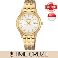 [Time Cruze] Seiko SUR412 Analog Quartz Gold Tone Stainless Steel White Dial Women Watch SUR412P1 SU