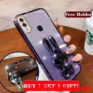Casing vivo v9 vivo v11i vivo y95 vivo y91 vivo y91i phone case Softcase Silicone shockproof Cover new design Cartoon Rabbit with holder GLITTER SFNCZJ01