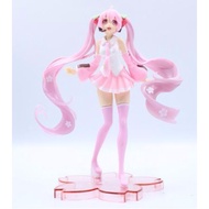 Mô hình ca sĩ ảo Hatsune Miko mặc trang phục màu hồng cho các bạn trang trí case máy tính bàn làm vi