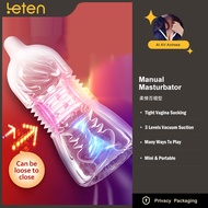 Leten Sucking Masturbation Cup Clip Suction SoftVagina Real Pussy Male Masturbator Sex Toys- men mas