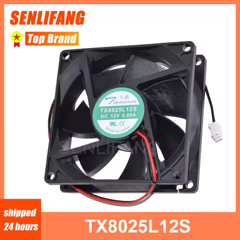 NEW TX8025L12S DC 12V 0.08A 8025 8CM 80*80*25MM Ultra Quiet Cooling Fan 2 Wires