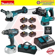 MAKITA 18V CORDLESS COMBO SET - 4" ANGLE GRINDER (DGA404Z) + 24MM ROTARY HAMMER (DHR242Z) + IMPACT D