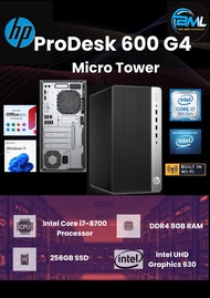 HP PRODESK 600 G4 MICRO TOWER - INTEL CORE i7-8700 / RAM 8GB / SSD 256GB / WINDOWS 11 PRO