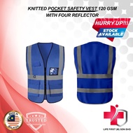 KNITTED POCKET LIFE FIRST SAFETY VEST 120 GSM WITH FOUR REFLECTOR