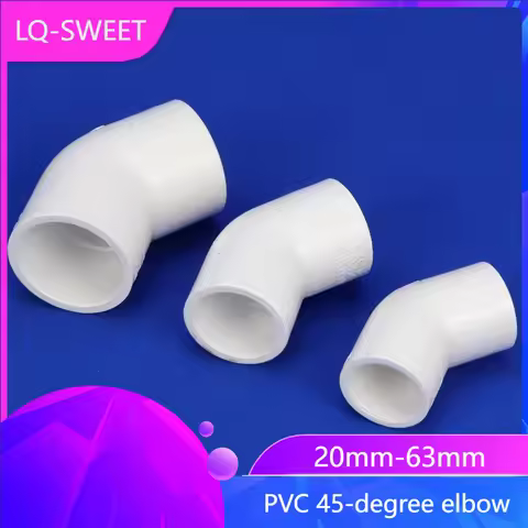 PVC 45-degree Elbow, White PVC Water Supply Pipe Fittings