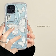 เคส Vivo V30 V29 5G เคส Vivo V30 Pro 5G เคส Vivo V30E V29E Y100 ใสเจลลี่กันกระแทกเคสโทรศัพท์ลายผีเสื