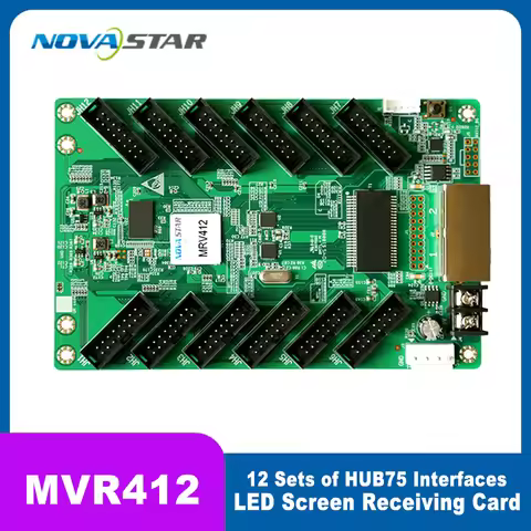 Novastar MRV412 Full Color Large LED Video Screen Receiving Card Cassette 12 HUB75E Ports Interface 
