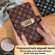 Envelope money saving challenge PU leather waterproof mini binder money saving book cash album