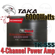 Car Amplifier 6000Watts / 2000Watts 4-CH Channel TAKA Car Power Amp TK-555 / TK-514 Suitable for car