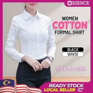 DESINCE Women's Black and White Cotton Formal Shirt Comfortable Officewear WT 013