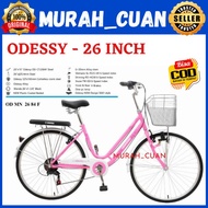 sepeda keranjang dewasa 26 inch odessy 6 speed od mn 26 84 f - pink