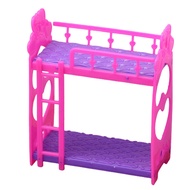 microgood Pretend Play Toy Fun Realistic Plastic Cute Doll House Furniture Bunk Bed for Girls Pretend Toy Long