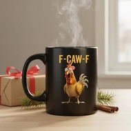 F-Caw-F Funny Chicken Mug, 11oz Fcawf Chicken Rooster Coffee Mugs, Christmas gifts,Ceramic Tea Cup f