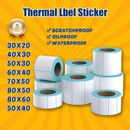 Thermal Label Sticker Adhesive Barcode Sticker 30x20 40x30 50x30 60x40 70x50 FOR milktea,prices TYS