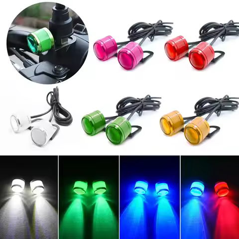 2PCS Motorcycle Strobe Led 5w led eagle eye flashing Light 7Colors With Brackets Daytime Running Lig