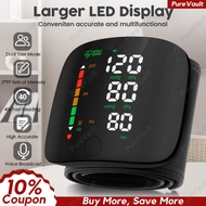 PureVault Rechargeable Digital Blood Pressure Monitor Wrist Style With Big LCD Display Voice