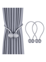 2件套磁性窗簾領帶、編織繩磁扣、用於固定窗簾和窗簾窗簾領帶扣、家庭臥室辦公室裝飾窗簾裝飾