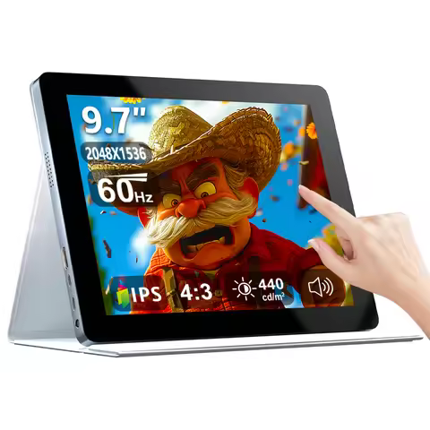 9.7" Touchscreen Portable Monitor 2K (2048 * 1536) LED IPS 4:3 for Raspberry Pi XBox PS4 / 5 Switch 