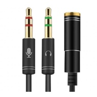 Kubs2 Male To 1 Female Audio Splitter Cable 3.5mm Audio Jack+Mic