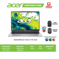 ACER Aspire Go 14 AG14-71M-5529 Laptop - 14 WUXGA IPS/U5-125H/16GB DDR5/512GB SSD/INTEL UHD/W11&HNS/