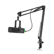 FIFINE ไมโครโฟน AM8T Dynamic Mic w/Boom Arm Stand RGB B
