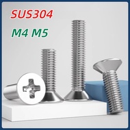 [mx] 304 Stainless Steel Phillips Countersunk Head Screw M4/M5 SUS304 Phillips Flat Head Screw Count