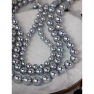 New Product Recommendation Japan Anti-akoya Real Hemp Pearl Necklace Mixed Color Gray Blue Pearl Sho