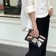 LV Petite Malle限量六拼色硬盒子包 20x12.5x5cm 99新配件肩帶 塵袋