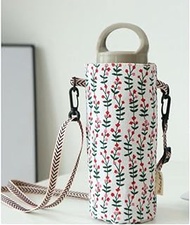 ノーブランド品 Water Bottle Cover, Flower Pattern, 16.9 fl oz (500 ml), 23.6 fl oz (600 ml), Shoulder Bag, 