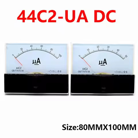 44C2 DC μA 50UA 100UA 200UA 300UA 500UA Analog Panel Pointer type DC ammeter 44C2-A mechanical meter