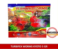 TUBIFEX WORMS 5 GRAM KYOTO CACING SUTERA KERING SUTRA BEKU PAKAN IKAN