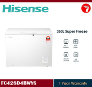 [ Delivered by Seller ] HISENSE Chest Freezer / Refrigerator / Fridge / Peti Sejuk 卧式冷柜 (350L) FC428D4BWYS