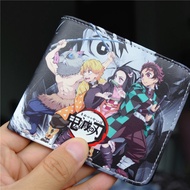 {Yuyu Bag} Anime Demon Slayer Kimetsu ไม่มี Yaiba PU กระเป๋าสตางค์พร้อม ID Card Holder ผู้ชายผู้หญิงสั้น Bi พับกระเป๋าใส่เหรียญกระเป๋าคลิปเงินของขวัญ