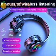 MAYSHOW Gaming Headset, Noise Cancelling Colorful Light Bluetooth Headset, Fashion LED Stereo With Mic Wireless Call Headset Home