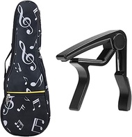 Ukulele Bag 21 Inch Ukulele Bag Waterproof Oxford Musical Note Case Single Shoulder Backpack Adjustable Straps with Ukulele Capo