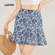 Women Boho Paisley Ruffle Pattern Skirts L123ED493