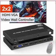 2x2 HDMI Video Wall Controller 4K 30HZ HDMI &VGA Input TV Wall Controller 1x3 1x4 2x2 2x1 3x1 4x1 สํ