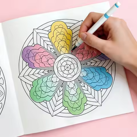 A Mandala Zen Healing Coloring Picture Book, High Definition Pattern Line Draft Coloring Book, 24 Ma
