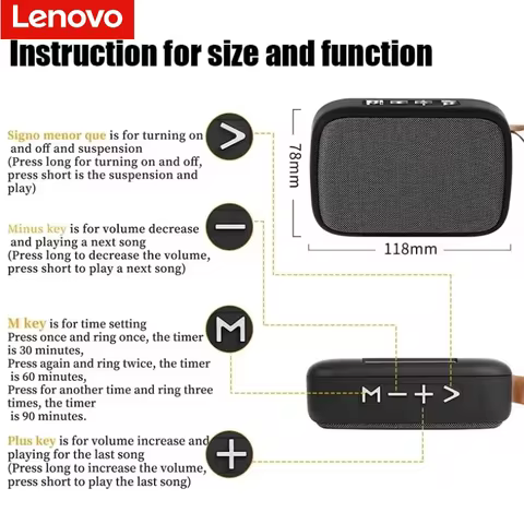 Lenovo G2 Bluetooth 5.0 Wireless Sound Box - Portable Oxford Mini Speaker with 3D Surround HiFi Audi