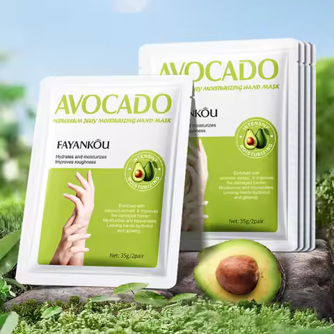 5 Pairs Avocado Moisturizing Hand Mask Hands Remove Dead Skin Rejuvenating Nourishing Hydrating Hand