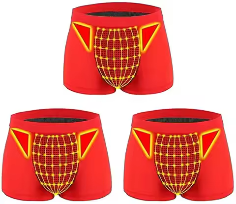 Men's Magnetic Therapy Underwear Boxer Briefs with Tourmaline - Prostate Support, Comfort Fit, Breat