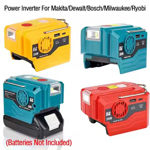 Portable Inverter 200W AC For Makita/Bosch/Dewalt/Milwaukee/Ryobi 18V Battery 120-220V Modified Sine